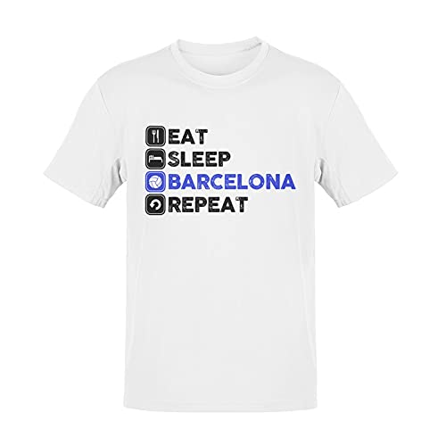 Barcelona 'Eat Sleep Breathe' Men's 100% Cotton Round Neck T-Shirt