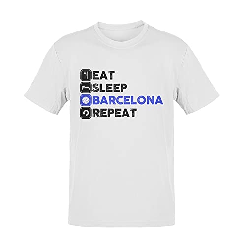 Barcelona 'Eat Sleep Breathe' Men's 100% Cotton Round Neck T-Shirt