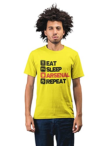 Arsenal Eat Sleep Repeat Men's 100% Cotton Round Neck T-Shirt