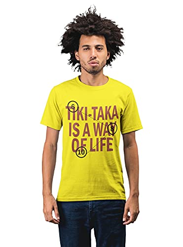 Barcelona Football 'Tiki Taka - A Way of Life' Men's 100% Cotton Round Neck T-Shirt