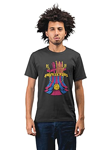 Barcelona Pattern Logo Men's 100% Cotton Round Neck T-Shirt