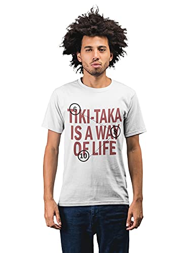 Barcelona Football 'Tiki Taka - A Way of Life' Men's 100% Cotton Round Neck T-Shirt