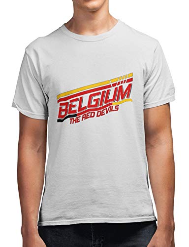 Belgium Red Devils Men's 100% Cotton Round Neck T-Shirt