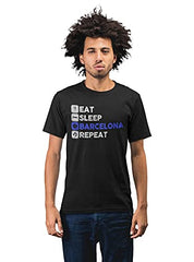 Barcelona 'Eat Sleep Breathe' Men's 100% Cotton Round Neck T-Shirt