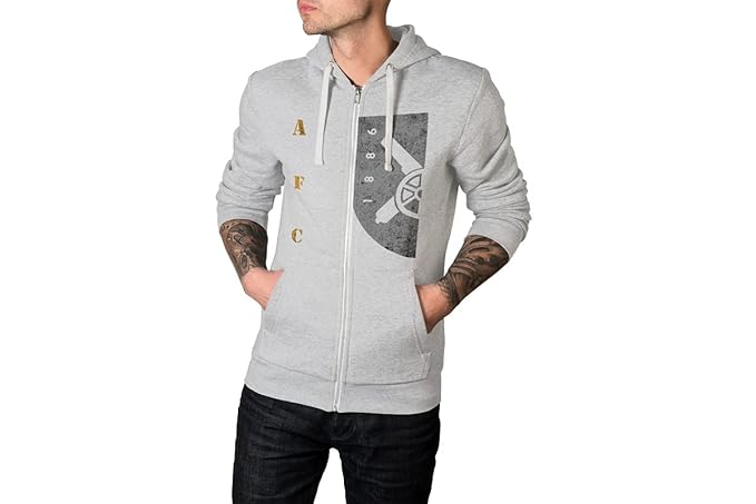 Arsenal Football Club Half Grunge Men's 100% Cotton Hoodie & Zipper