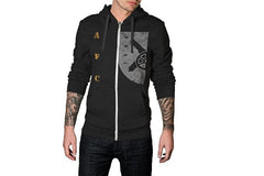 Arsenal Football Club Half Grunge Men's 100% Cotton Hoodie & Zipper