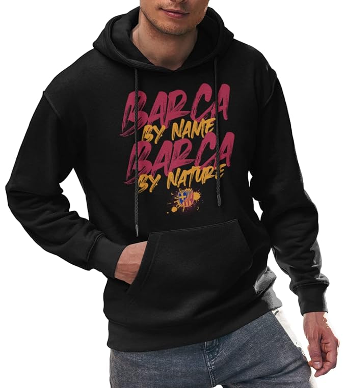 Barcelona Football Club 'Barca by Name & Nature' Unisex 100% Cotton Hoodie