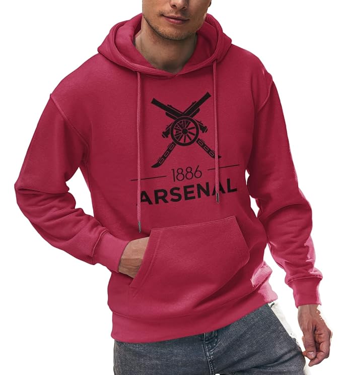 Arsenal Football Club Reverse Cannon Men's 100% Cotton Hoodie