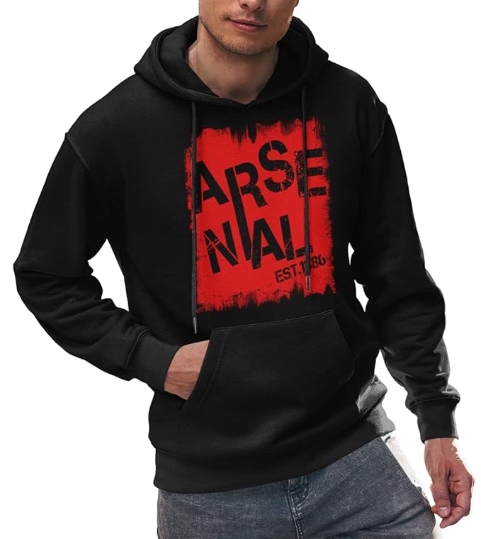 Arsenal Football Club Grunge Men's 100% Cotton Hoodie