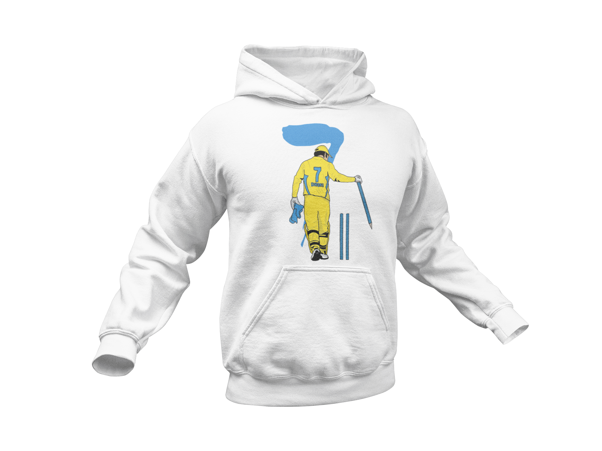 Dhoni Cartoon Warm Unisex Cotton Hoodies for Casual Winter wear.