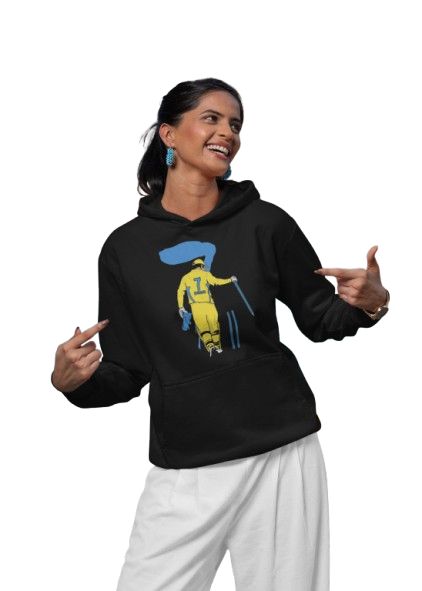 Dhoni Cartoon Warm Unisex Cotton Hoodies for Casual Winter wear.