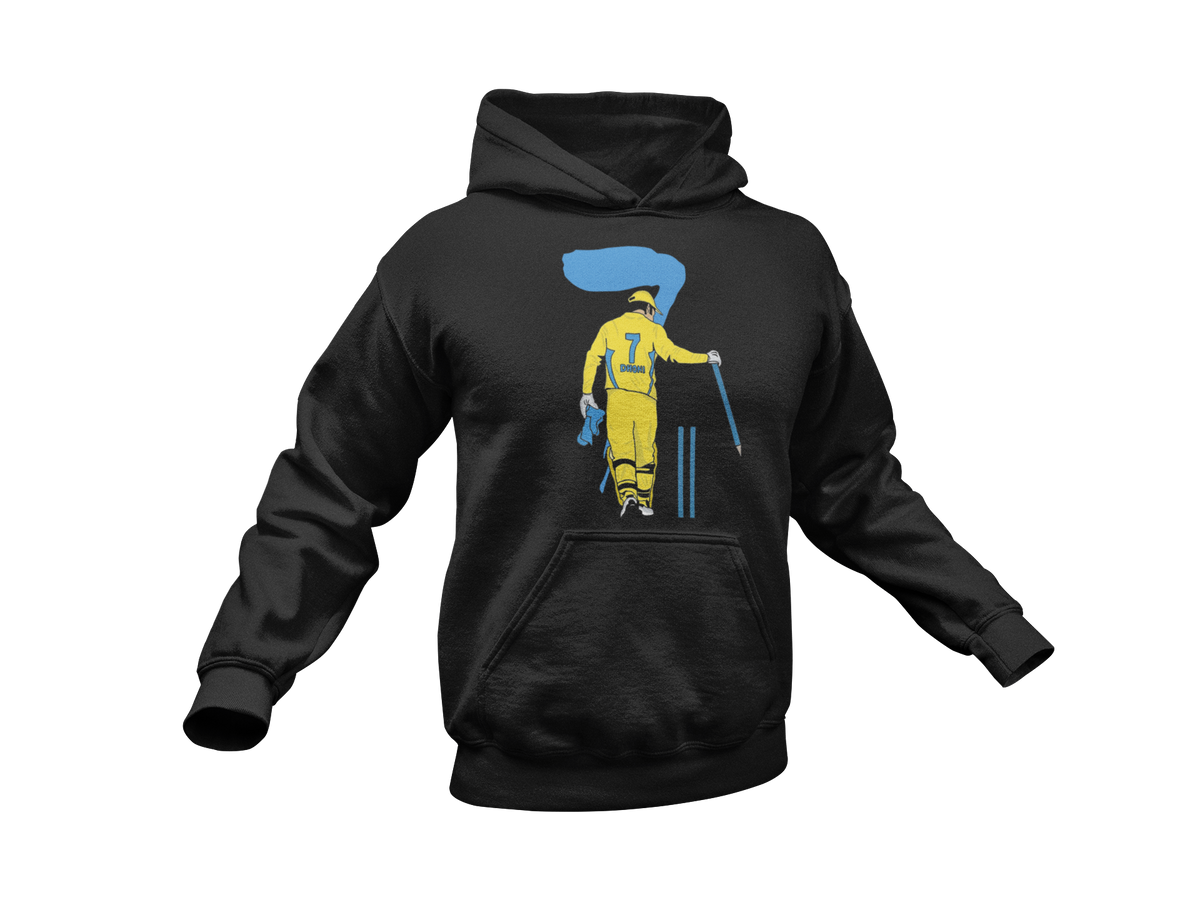 Dhoni Cartoon Warm Unisex Cotton Hoodies for Casual Winter wear.