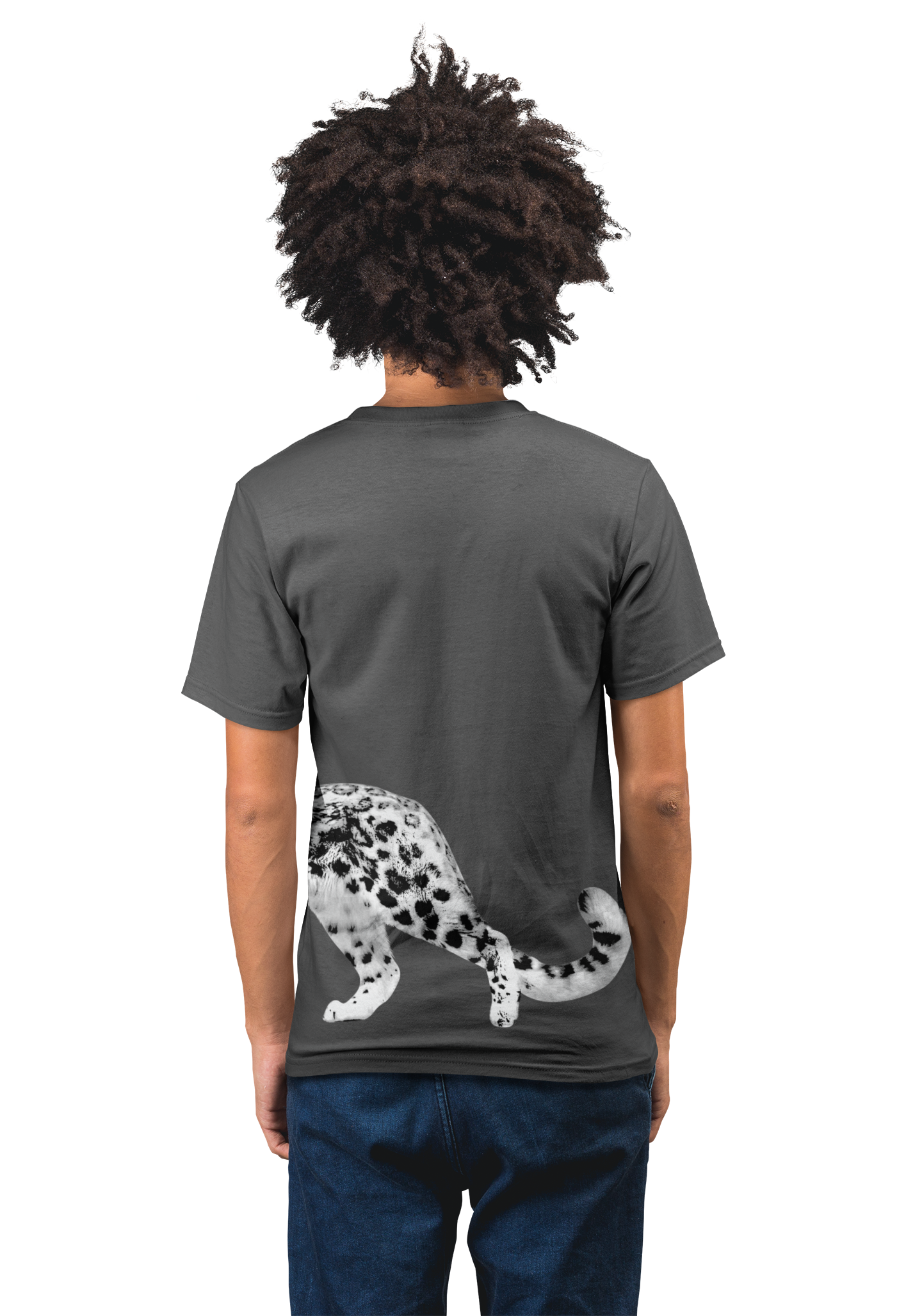 Snow Leopard Lodge Men's 100% Cotton Round Neck T-Shirt