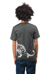 Snow Leopard Lodge Men's 100% Cotton Round Neck T-Shirt