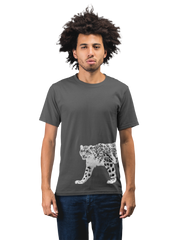 Snow Leopard Lodge Men's 100% Cotton Round Neck T-Shirt